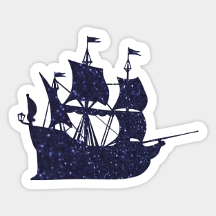 Glitter textured dreamy ship illustration Sticker